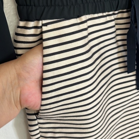 Ann Taylor LOFT Striped Black & White Long Sleeve Romper 0P - Picture 9 of 11